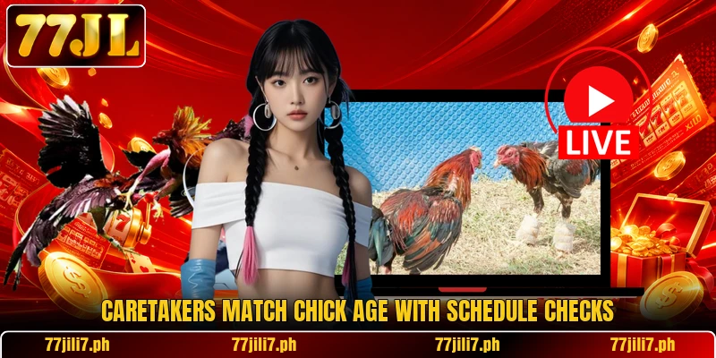 Caretakers match chick age with schedule checks