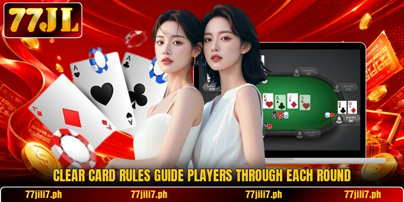 Clear card rules guide players through each round Clear card rules guide players through each round