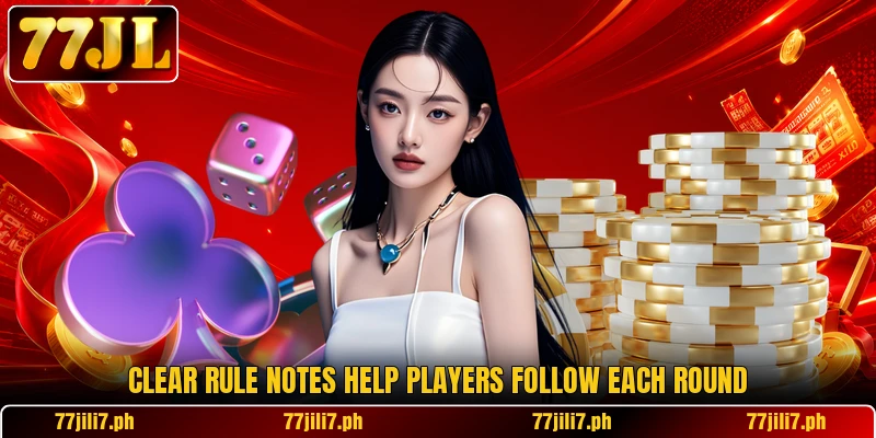 Clear rule notes help players follow each round
