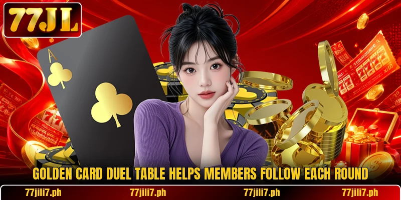 Golden Card Duel table helps members follow each round