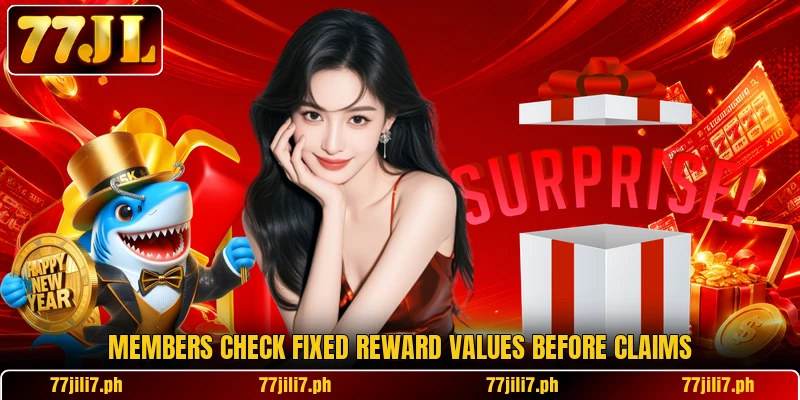 Members check fixed reward values before claims