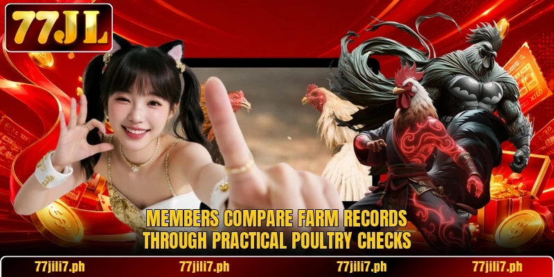 Members compare farm records through practical poultry checks