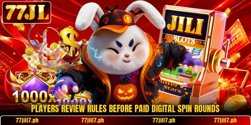 Players review rules before paid digital spin rounds