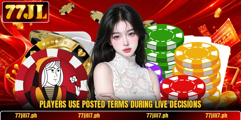 Players use posted terms during live decisions